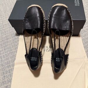 Eileen Fisher Black Espadrille Shoes- Size 6.5